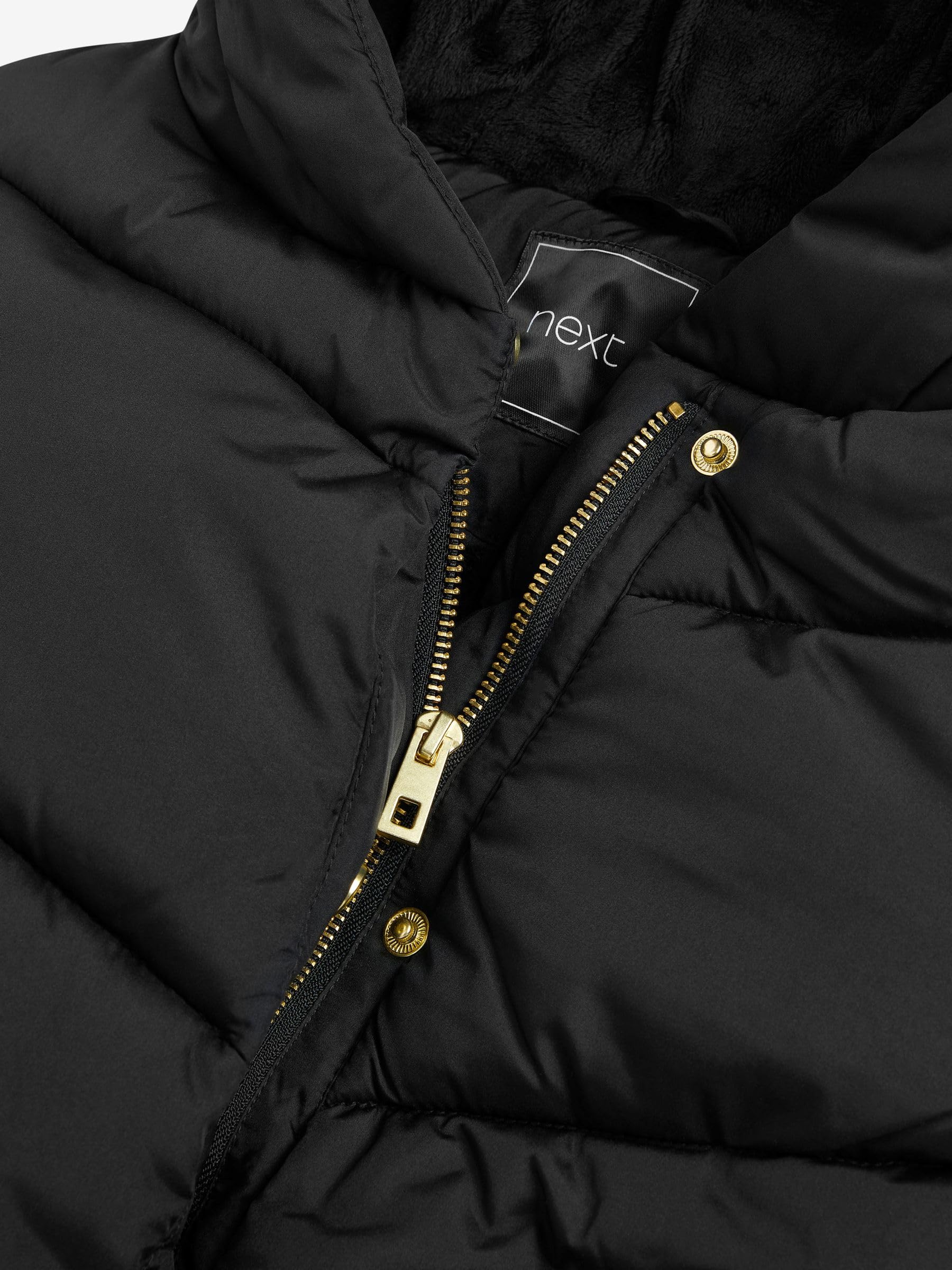 NEXT Niñas Abrigo acolchado con capucha, forro de pelo sintético y diseño impermeable