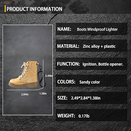 Miniatura 2 de Novedoso llavero encendedor de botas de combate, mini antorcha, encendedores recargables, velas de Halloween, Navidad, regalos de Acción de Gracias,