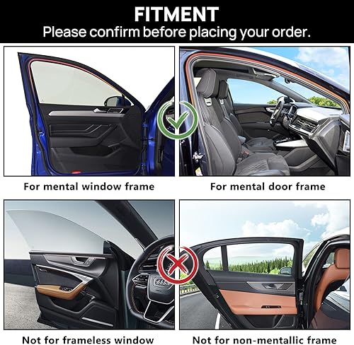 Miniatura 10 de PSLER Parasol universal para ventana lateral, persianas magnéticas de privacidad para automóvil, cortina opaca para camping, dormir, bebés, niños, 4