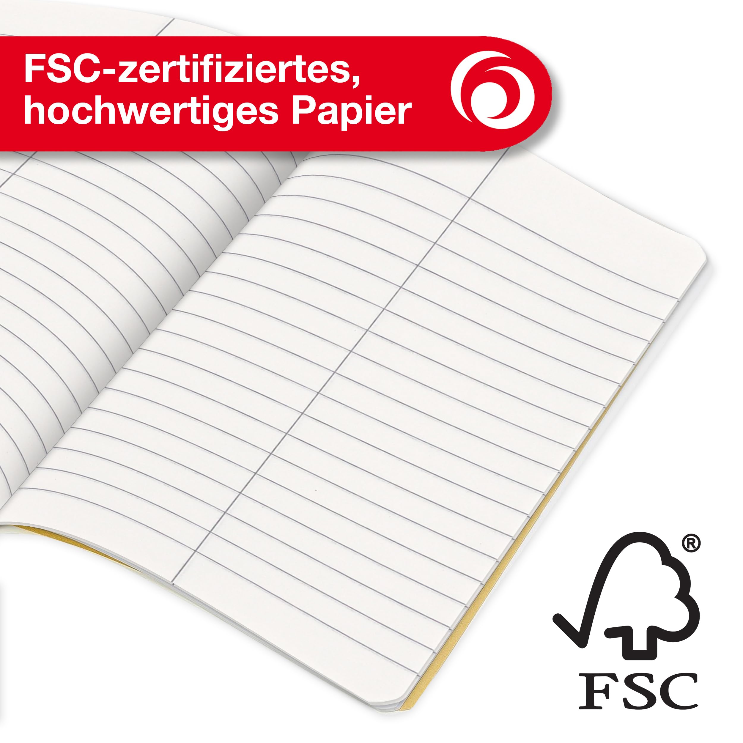 Herlitz 413682 zeszyt do słówek A6, 32 arkusze, liniatura 53, FSC Mix, 10 sztuk