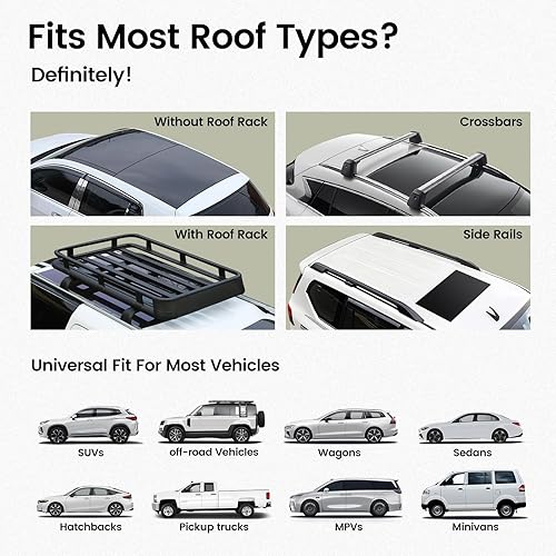 Miniatura 8 de Kylinlucky Bolsa de carga para techo de 23 pies cúbicos  IPX6 impermeable, 1200D de triple capa, ajuste universal para automóviles y SUV (no
