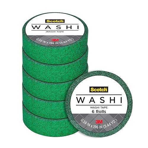 Scotch Expressions - Cinta con purpurina, 0.59 x 196 pulgadas, purpurina verde oscuro, 6 rollos (C514-GRN2)