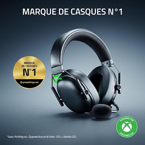 Razer BlackShark V3 XBOX S|X - Wireless esports headset - TriForce 50mm Driver - Detachable Wideband Mic - HyperSpeed 2,4 GHz & Bluetooth - Surround Sound - Xbox/PC | Black - 4