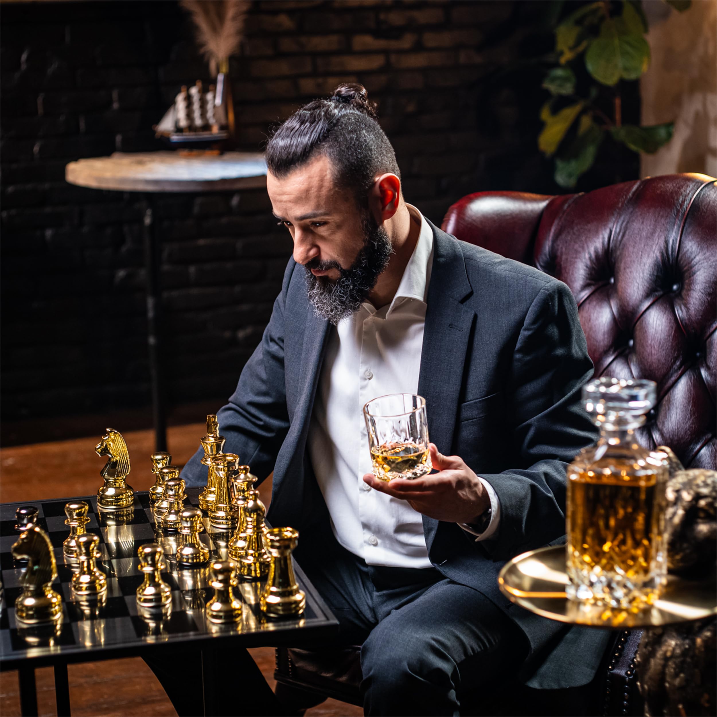 Whisiskey - Set di bicchieri da whisky - 4 bicchieri da whisky x 310ml - Regalo uomo - Casa - Occasione speciale