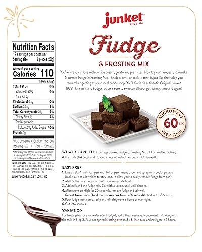 Miniatura 2 de Junket Mezcla de dulce de azúcar y glaseado: agregue leche y mantequilla, caliente 60 segundos, enfríe. Bolsa de 12 onzas de mezcla de chocolate con