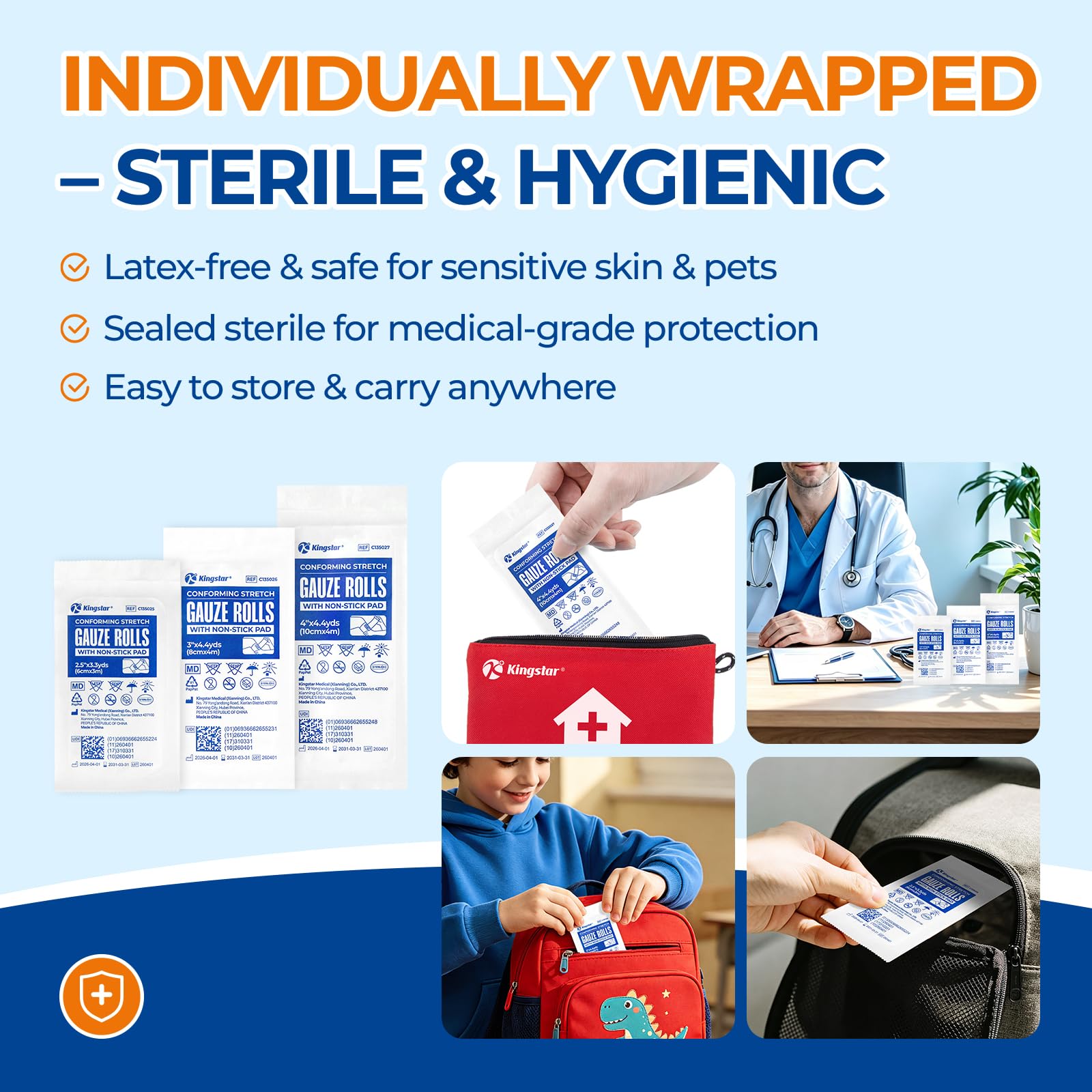 Conforming Stretch Gauze Rolls with Non-Stick Pad 3" x4.4yds — Amazon image 5