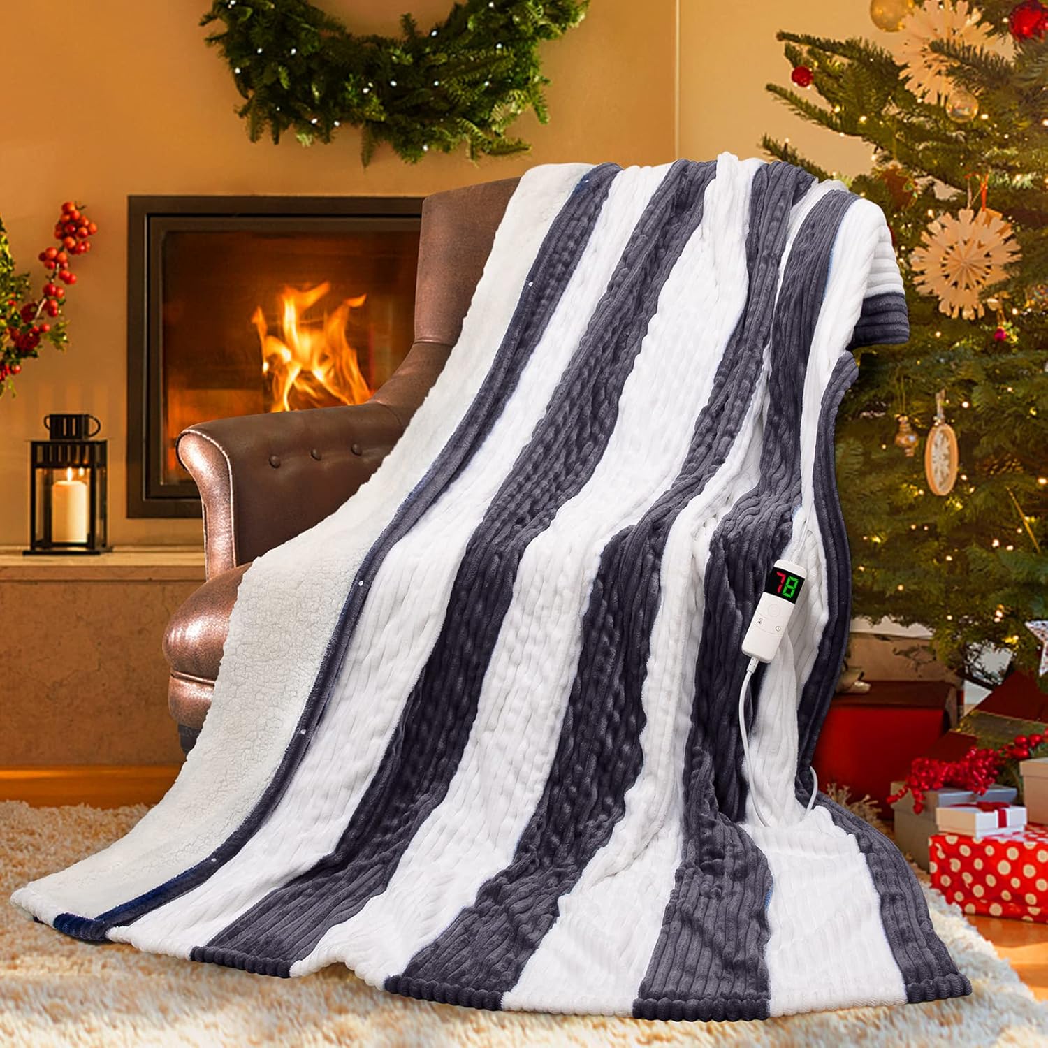 OCTROT Electric Heated Throw Blanket 50"x60", Fast Heating