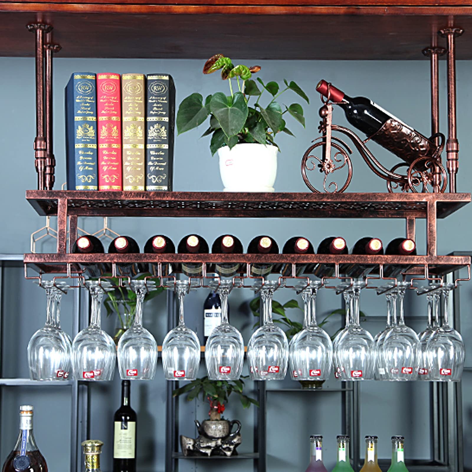 Étagère à vin à hauteur réglable pour décoration de restaurant et bar
