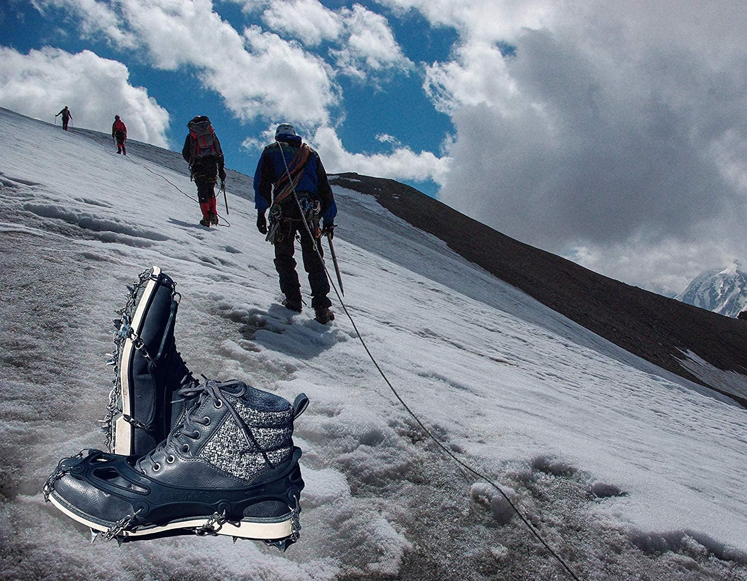 Limm Ice Snow Traction Cleats - Lightweight Crampon Cleats for Walking on Snow & Ice - Anti Slip Grippers Fasten Quickly & Easily Over Footwear - Protable Grips for Shoes and Boots
