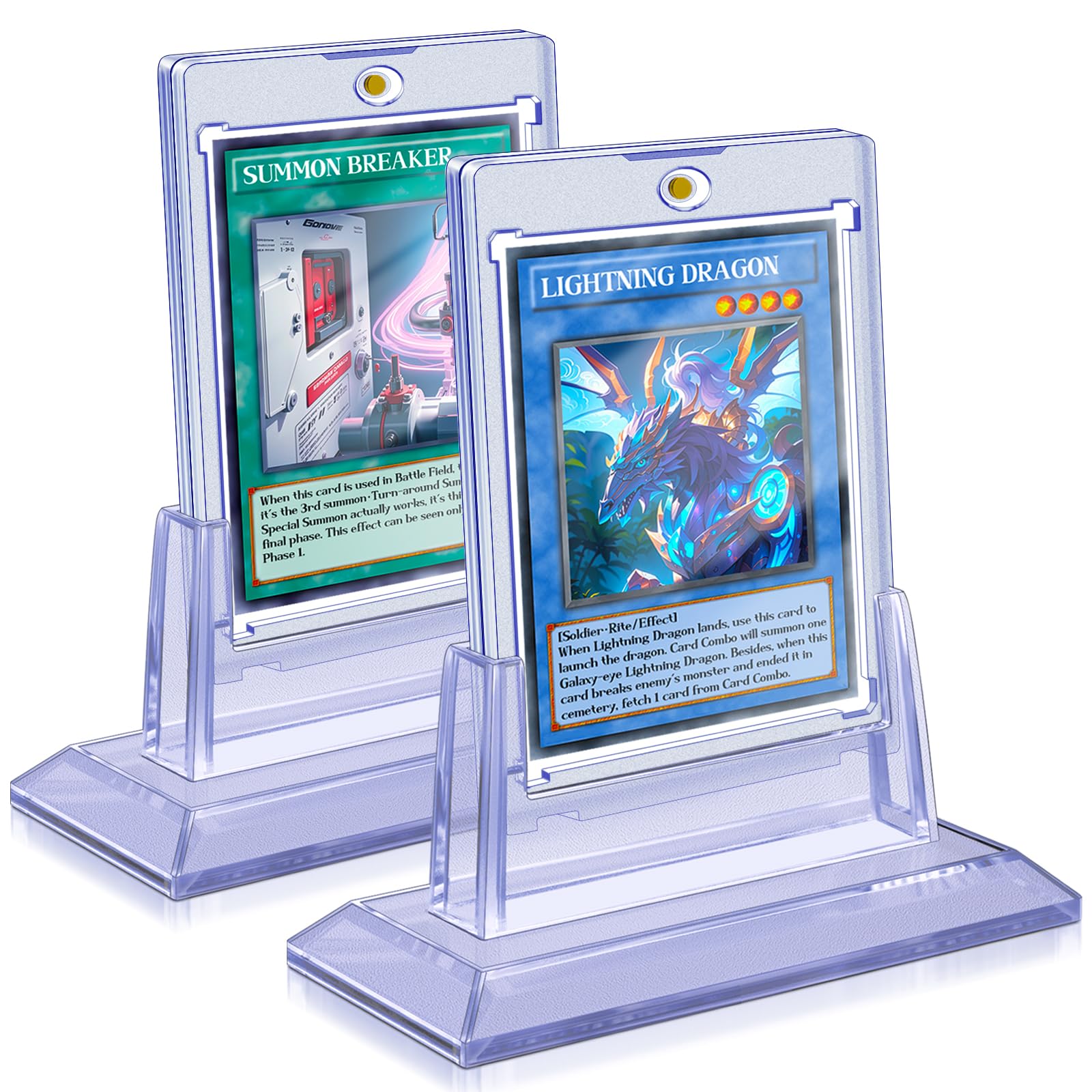 35pt Magnetische Acryl-Kartenhalter, 2ct Hartplastik-Kartenschutz für Sammelkarten mit 2 Ständern, passend für Baseball, TCG, MTG & Sportkarten