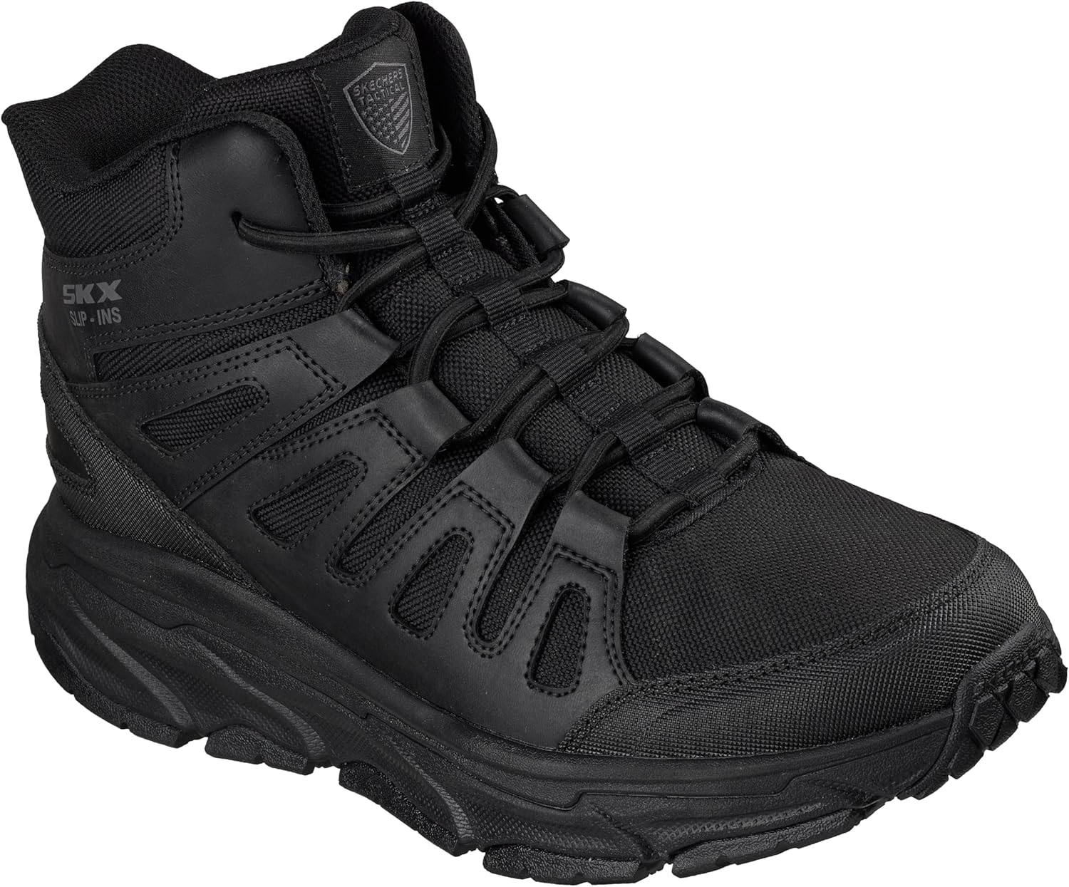 Skechers mens D'lux Walker Sr Hands Free Slip Ins Tactical Boot