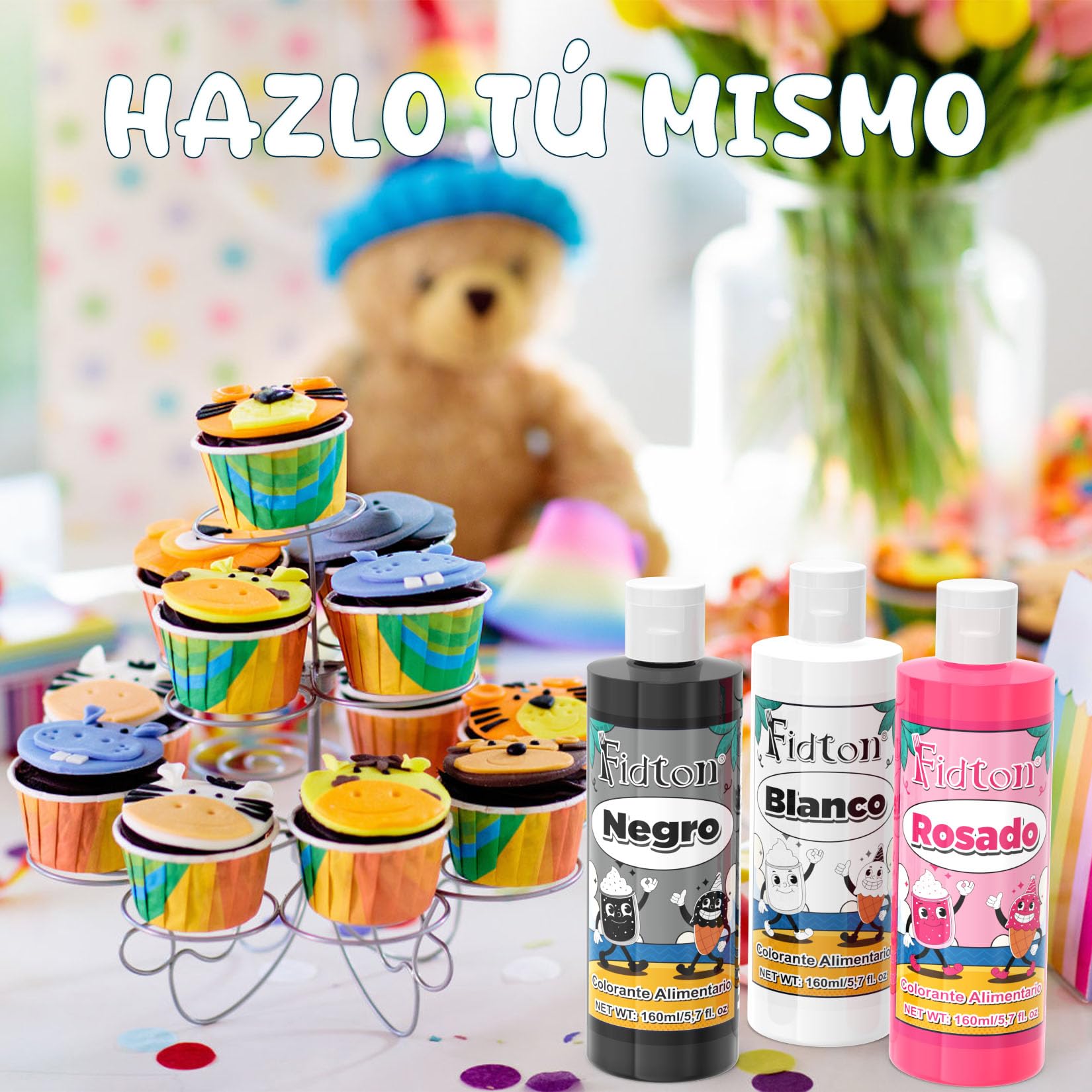 Colorante Alimentario Negro 160 ml - Altamente Concentrado para Decoración de Pasteles, Fondant y Macarrone