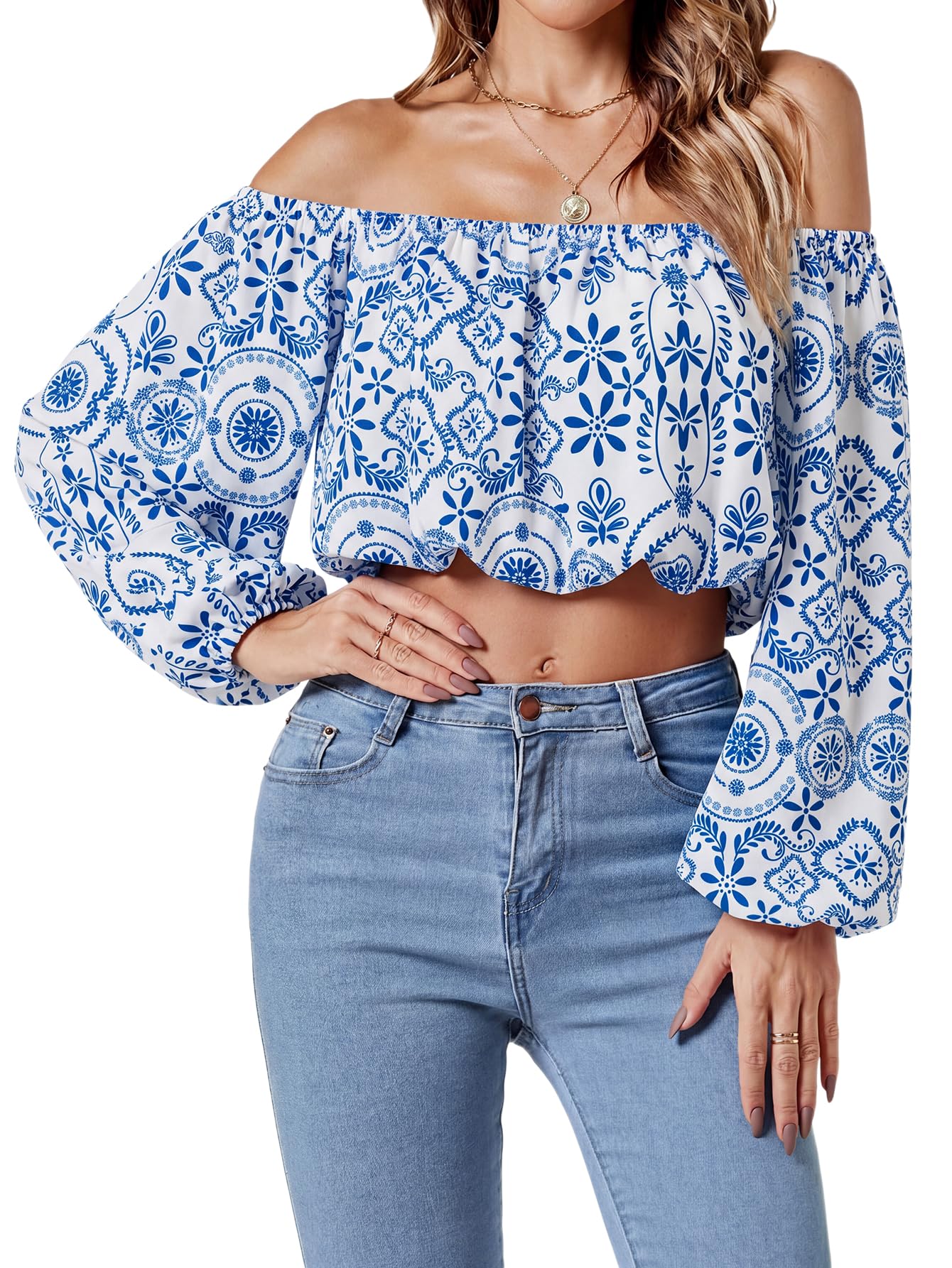 Umenlele Women's Off Shoulder Crop Top