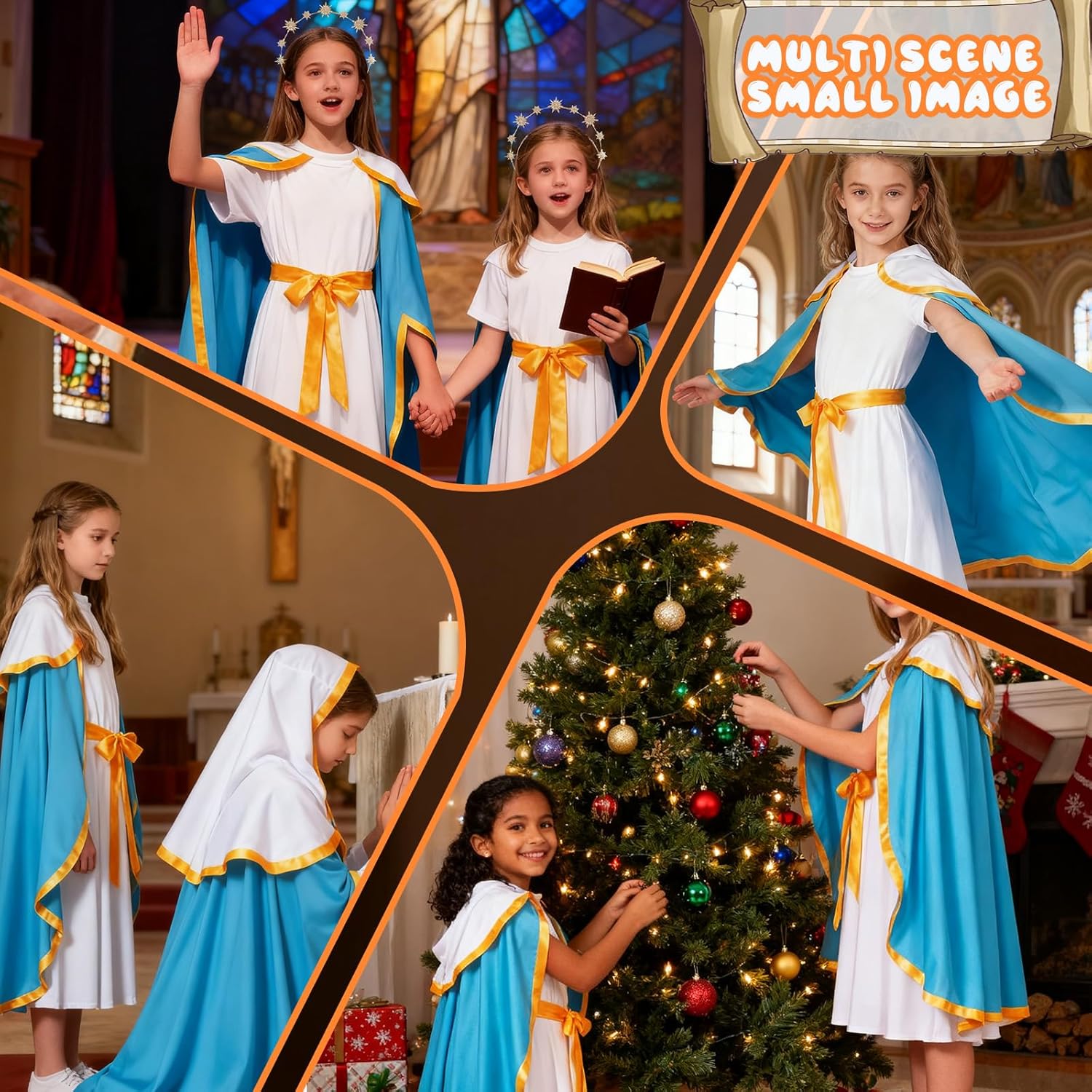 Virgin Mary Costume Mother Mary Cosplay Dress Up Religious Role Outfit Catholic Christmas Party - Image 7