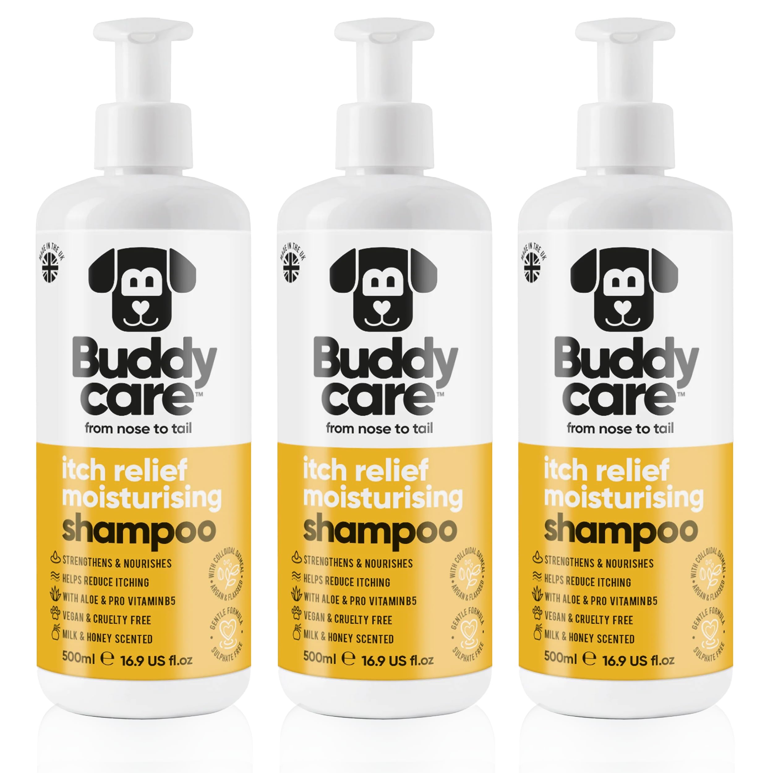 Buddycare Oatmeal Dog Shampoo for Smelly Dogs (16.90oz) - Hypoallergenic & Itch Relief Formula, Gentle on Sensitive Skin, Includes Dog Shampoo and Conditioner - Essential Dog Grooming Supplies — view 26