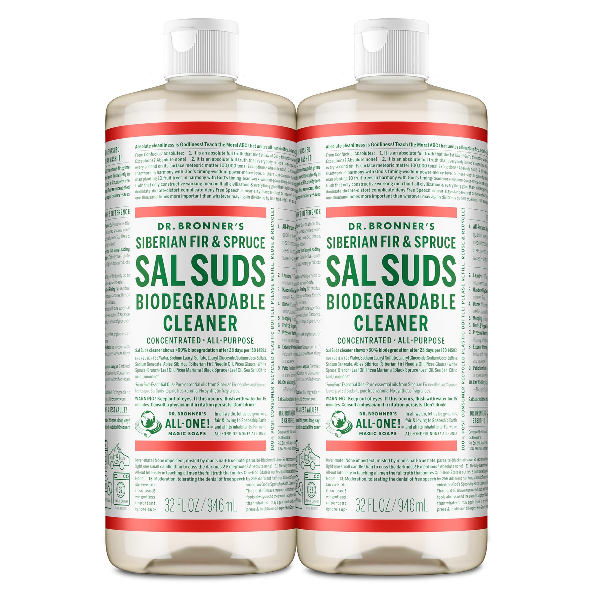 Dr. Bronner?s Sal Suds Biodegradable Cleaner - 32oz, 2 Pack