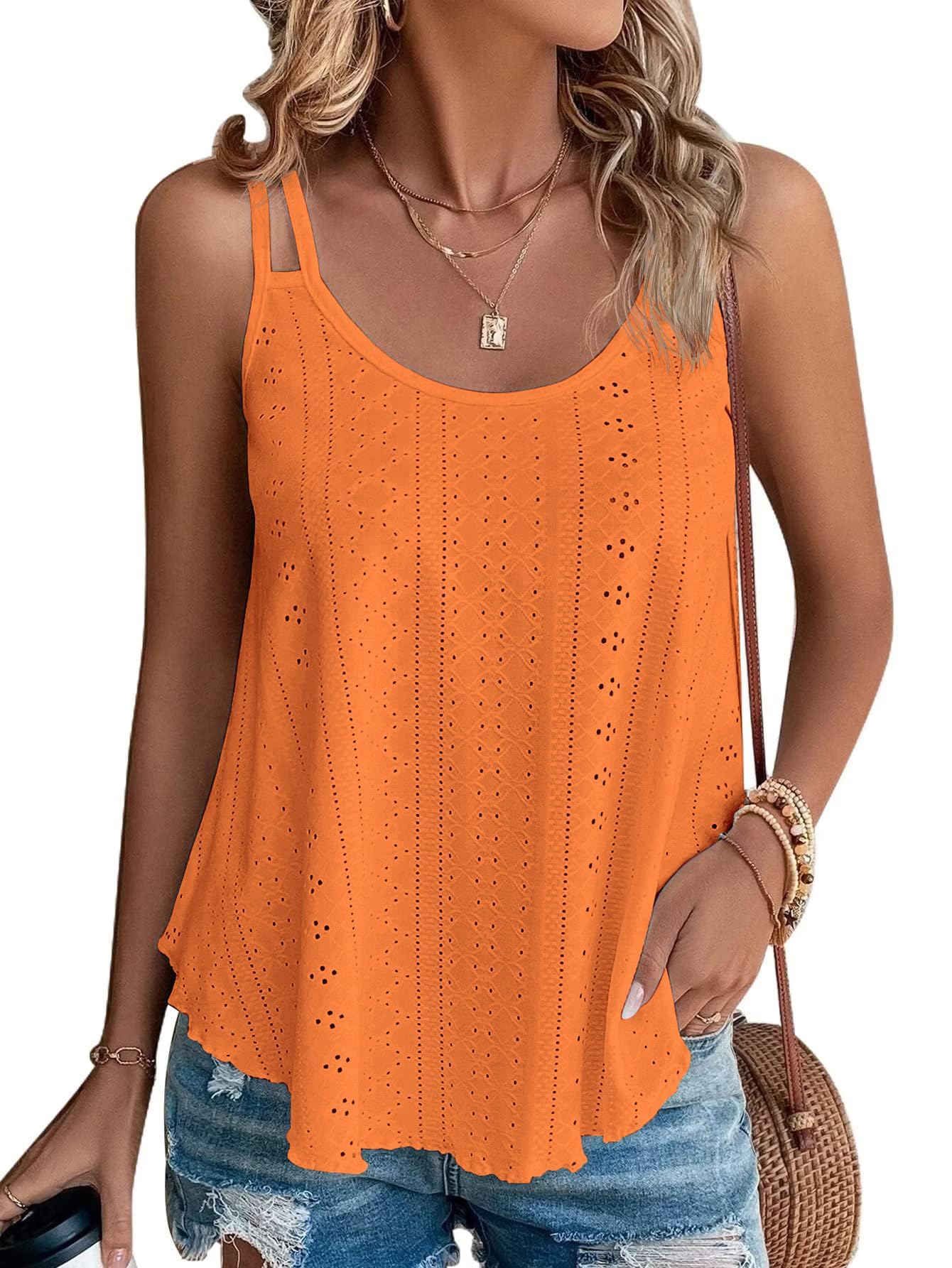 DUOEASE Tank Top Damen Sommer Spaghetti Oberteile Schwarz Sommermode ärmellose Shirt Damen