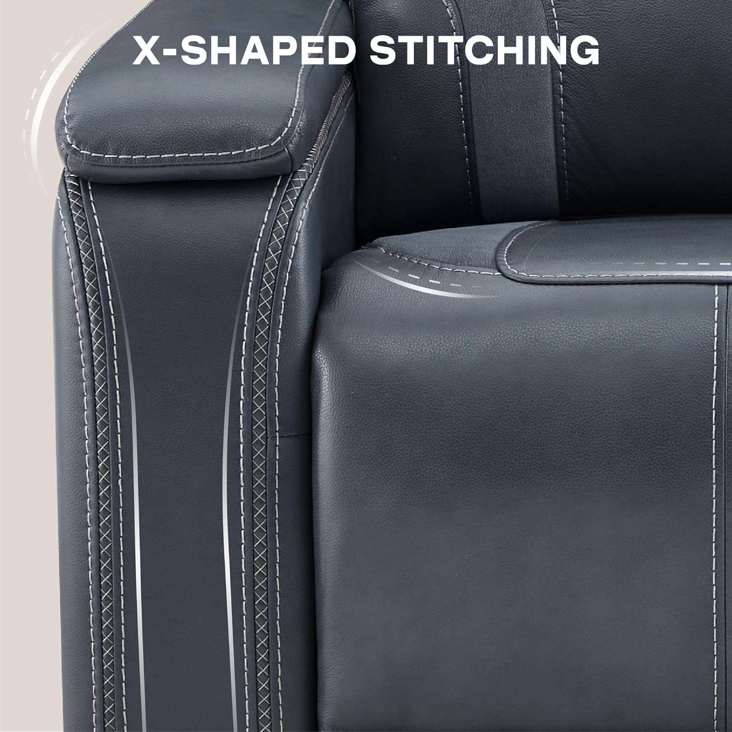 Watson & Whitely Genuine Leather Electric Recliner Chairs for Adults, Lay Flat Recliner with Power Headrest & Chargers for Living Room, Blue