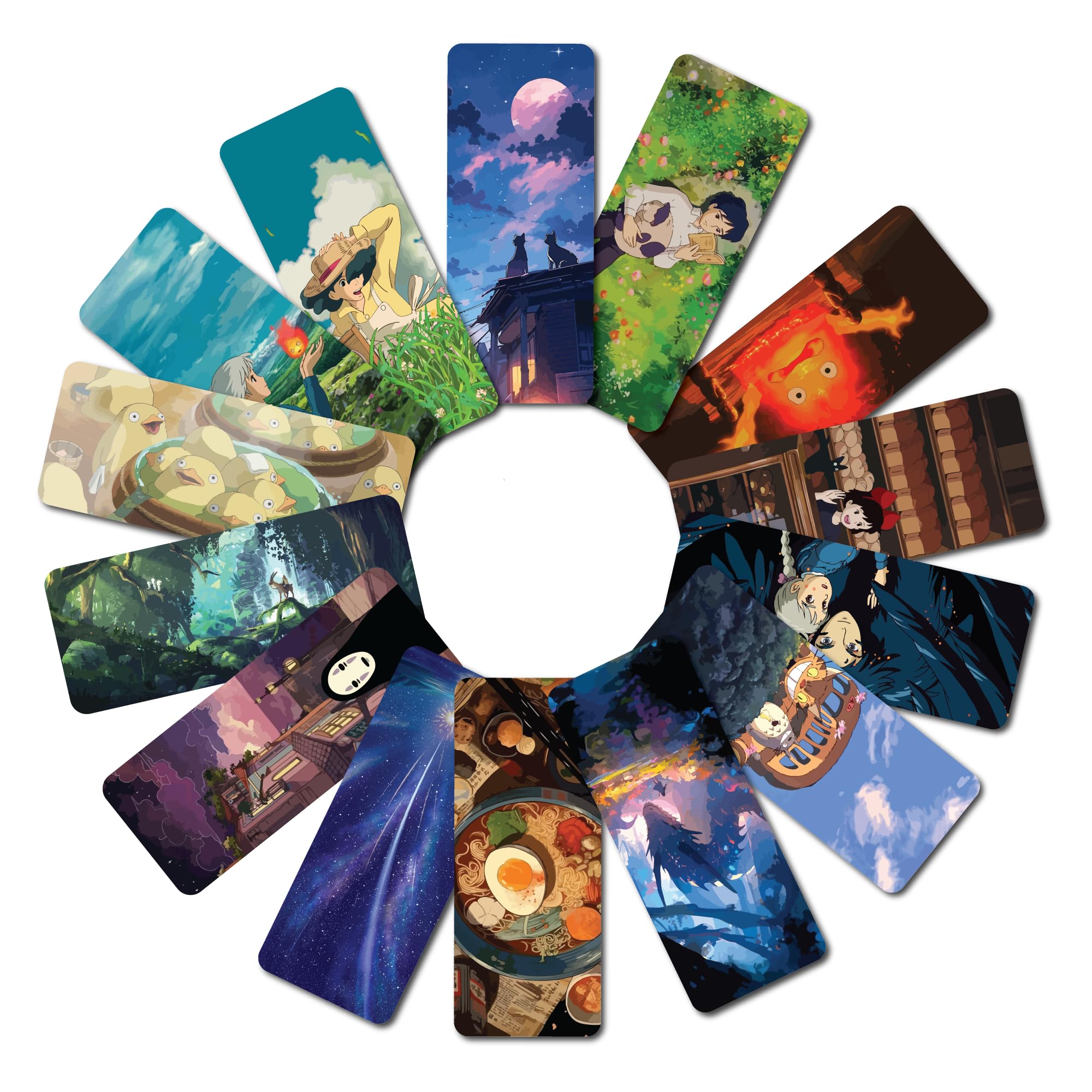 Whimsical Studio Ghibli Inspired Anime Bookmarks Set of 14 | Unique Collection for Book Lovers (Design 1)