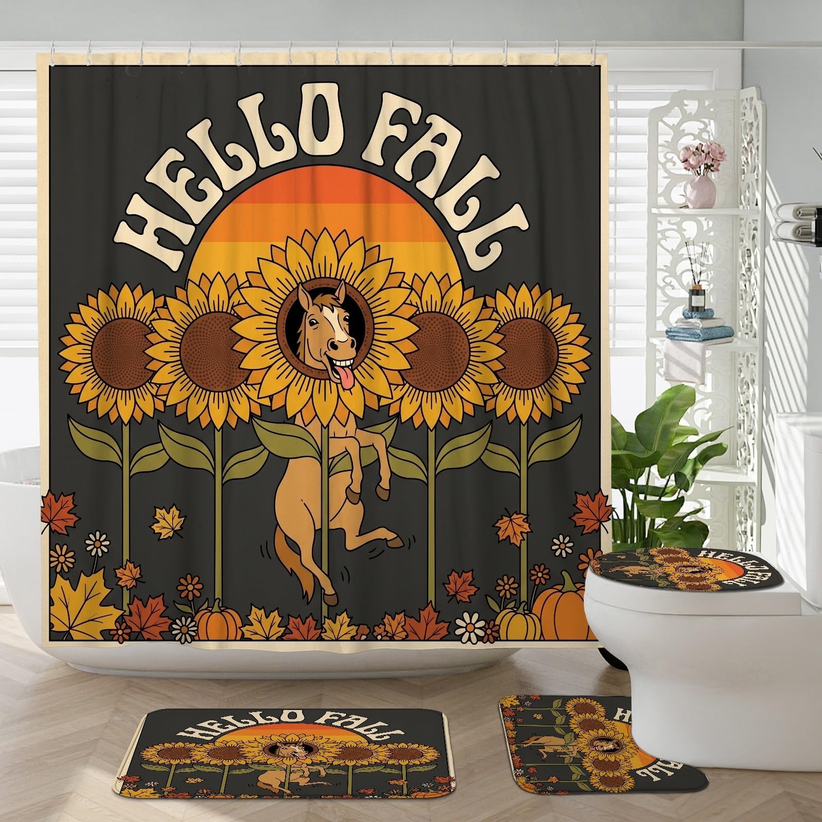 Décoration salle de bain vintage tournesol pour une ambiance cosy