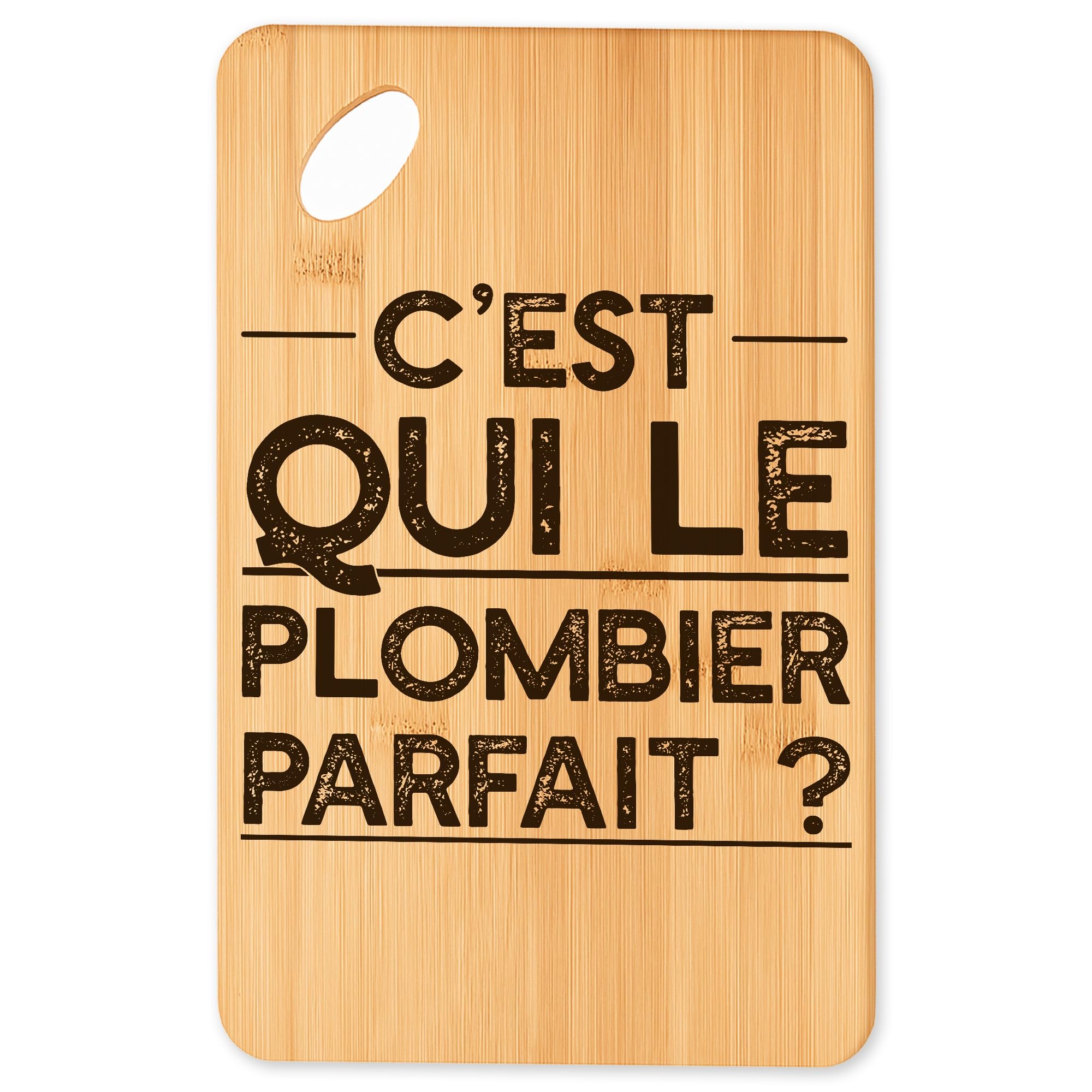 Planche à découper Plombier 7, cadeau original de cuisine