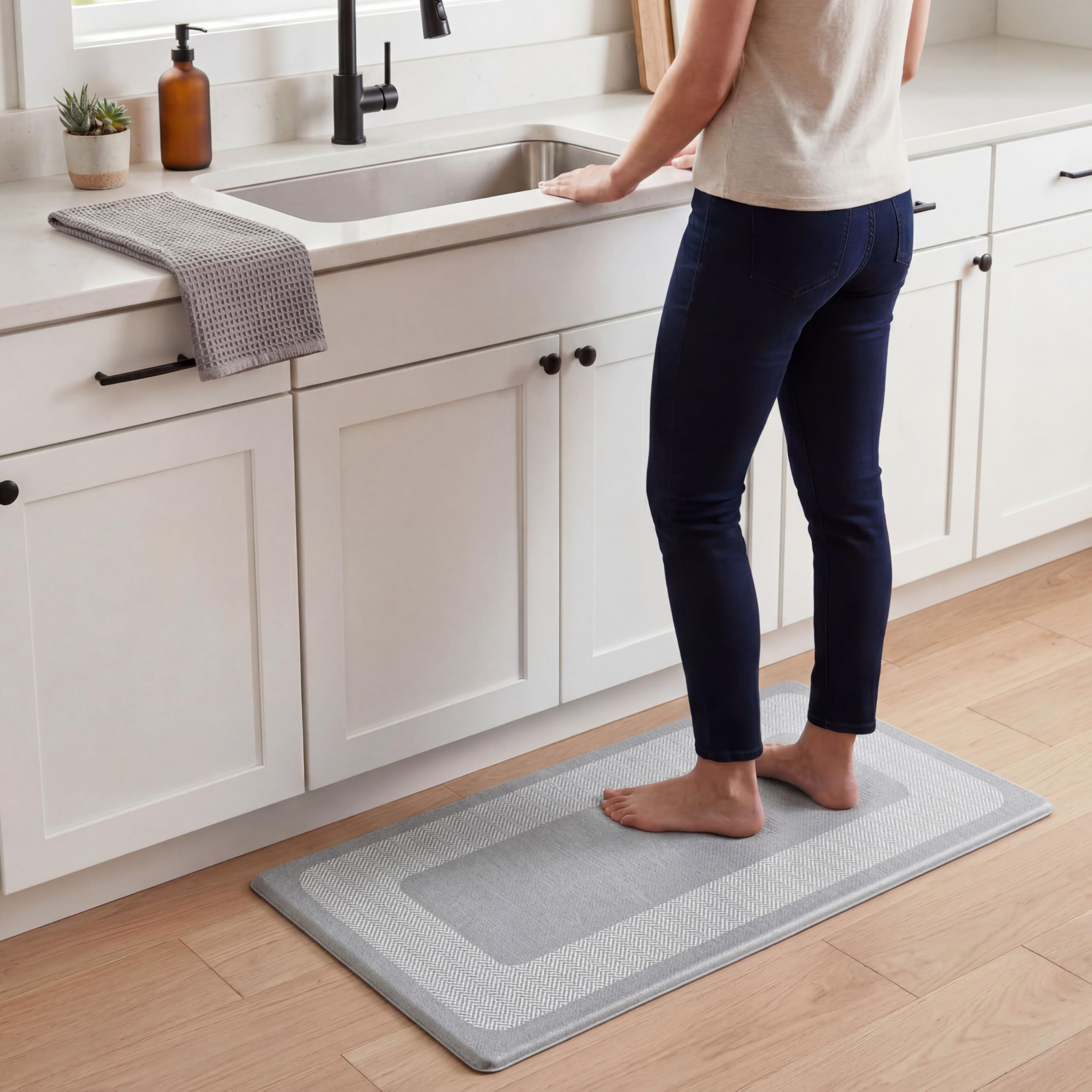 Tapis de cuisine anti-fatigue gris Chef Gear Hettie 45x81 cm