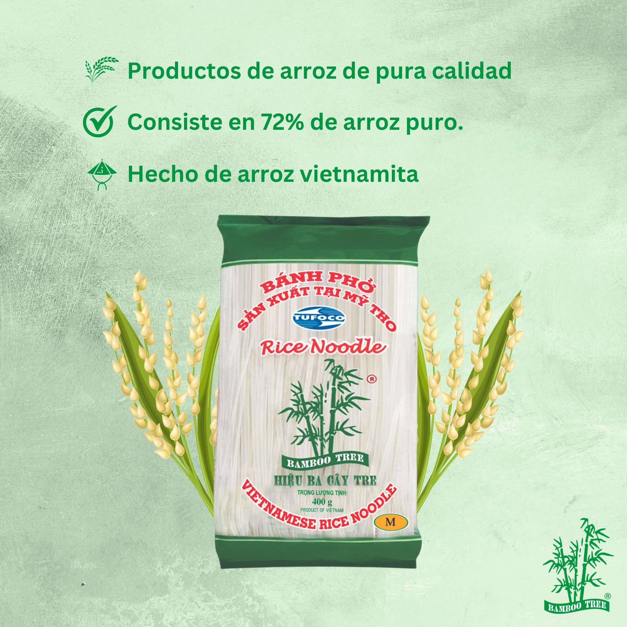 BAMBOO TREE Fideos de Arroz 3 mm, 1 x 400 GR