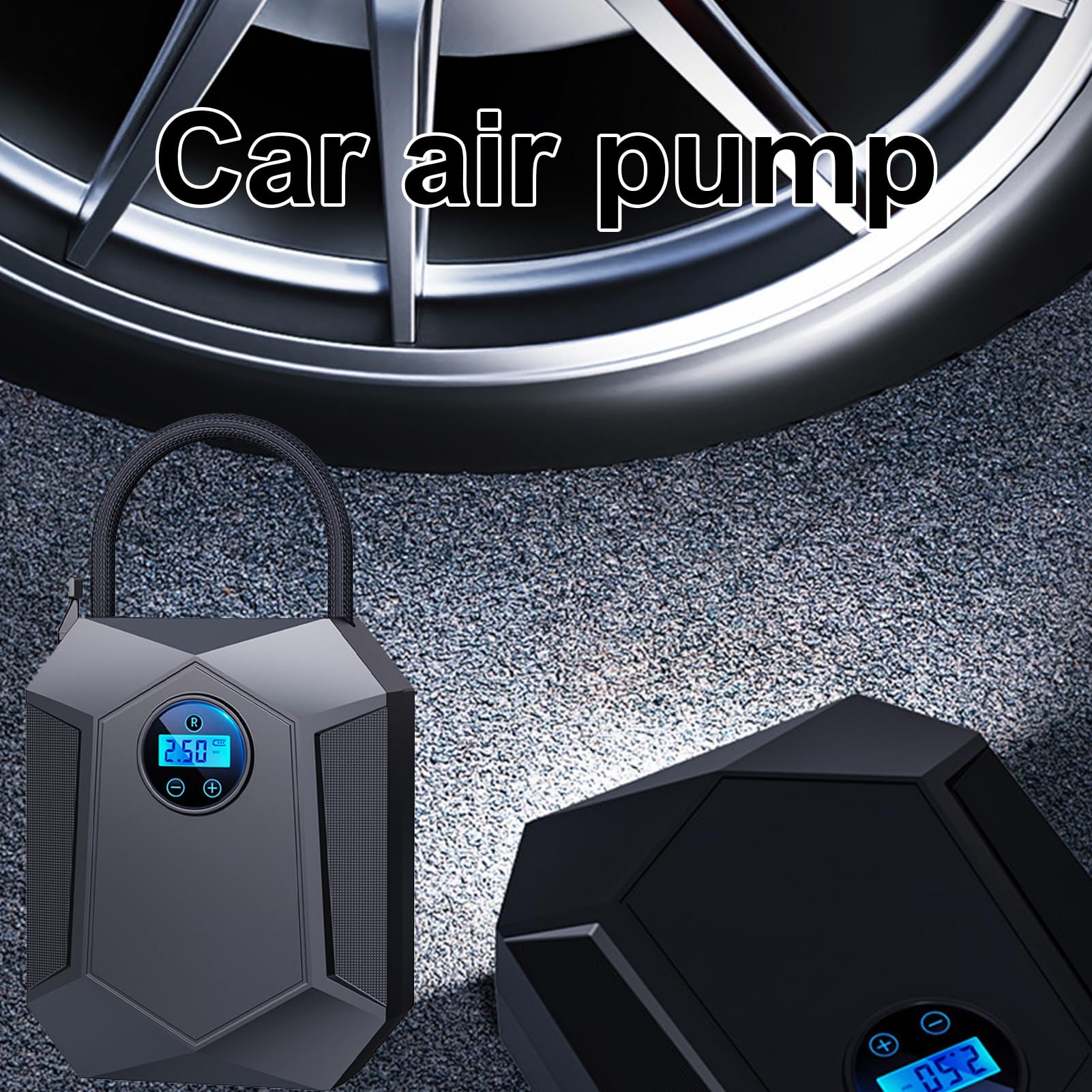 Compressore di Aria per Pneumatici Display Digitale con Spegnimento | Compressore Ad Aria Portatile Per Viaggi Ideale Per Trasferte Pendolari Gite In Famiglia Garage Basket