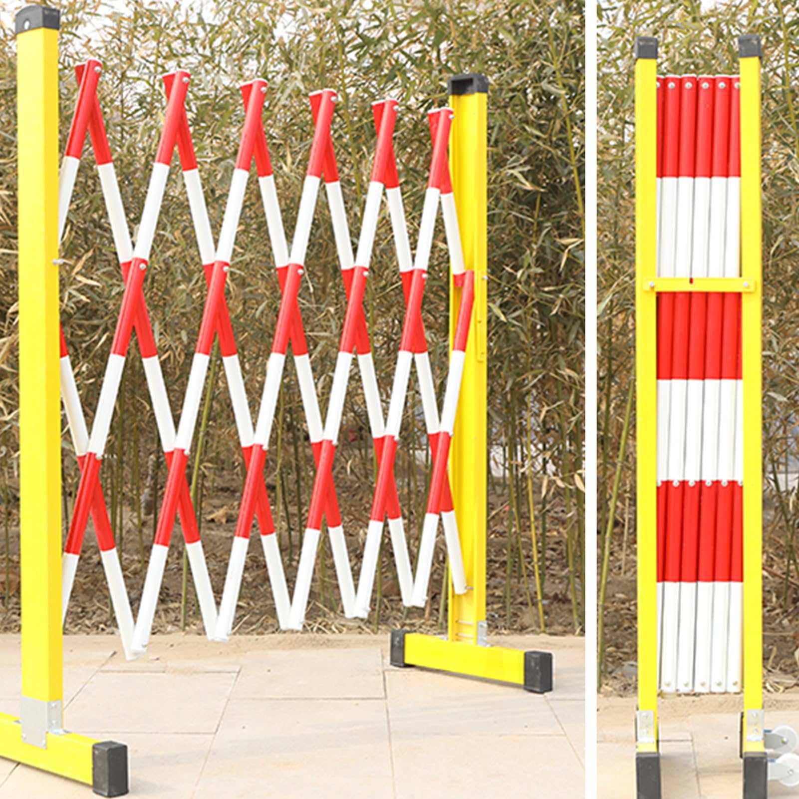 Barrera móvil expandible para exteriores, valla de seguridad industrial plegable, puerta retráctil con ruedas para control de acceso escolar, solución portátil de control de multitudes