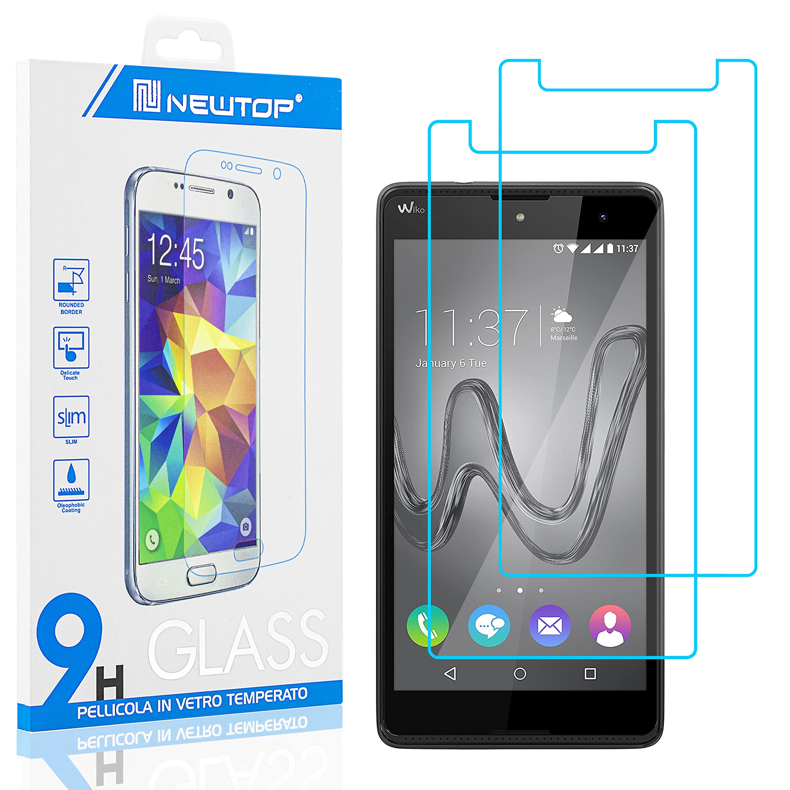 Nandu ZenGlass Pellicola Protettiva Flessibile Per Wiko Robby – Protezione Schermo 9H Anti Impronta – Made In Germany
