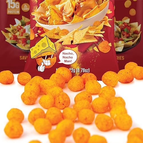Miniatura 3 de Proteínas Puffs  Snacks saludables con alto contenido en proteínas y bajo en carbohidratos aprobado por dieta ceto sin gluten granos y soja para