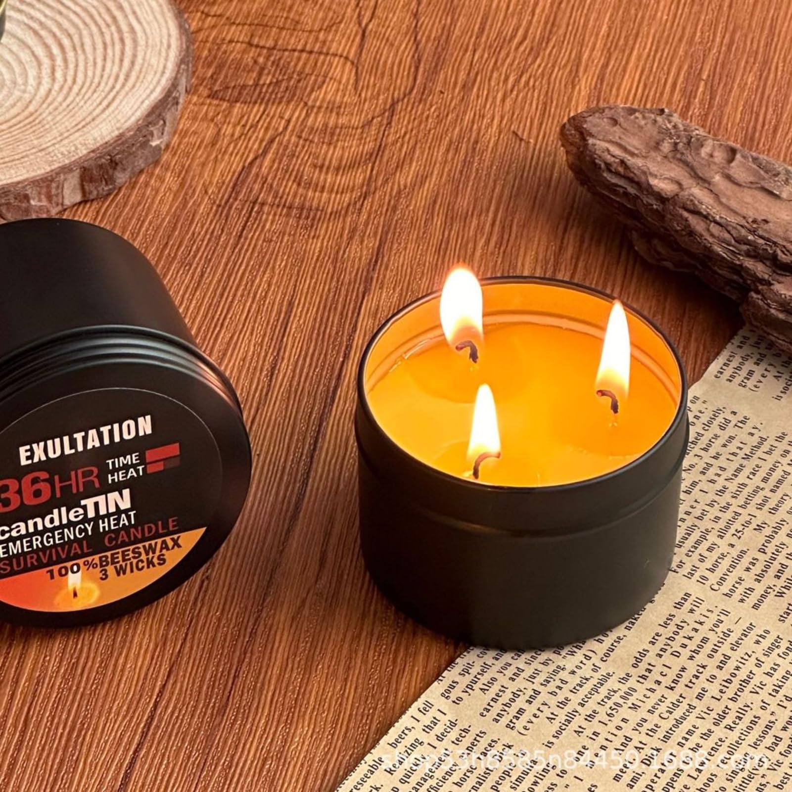 Tarro Candle - Suministro De Luz Táctica, Antorcha Extendida, Instrumento De Llama Resistente A La intemperie | De Parafina En Llamas Limpia, Estructura De Contenedor De Fiable P
