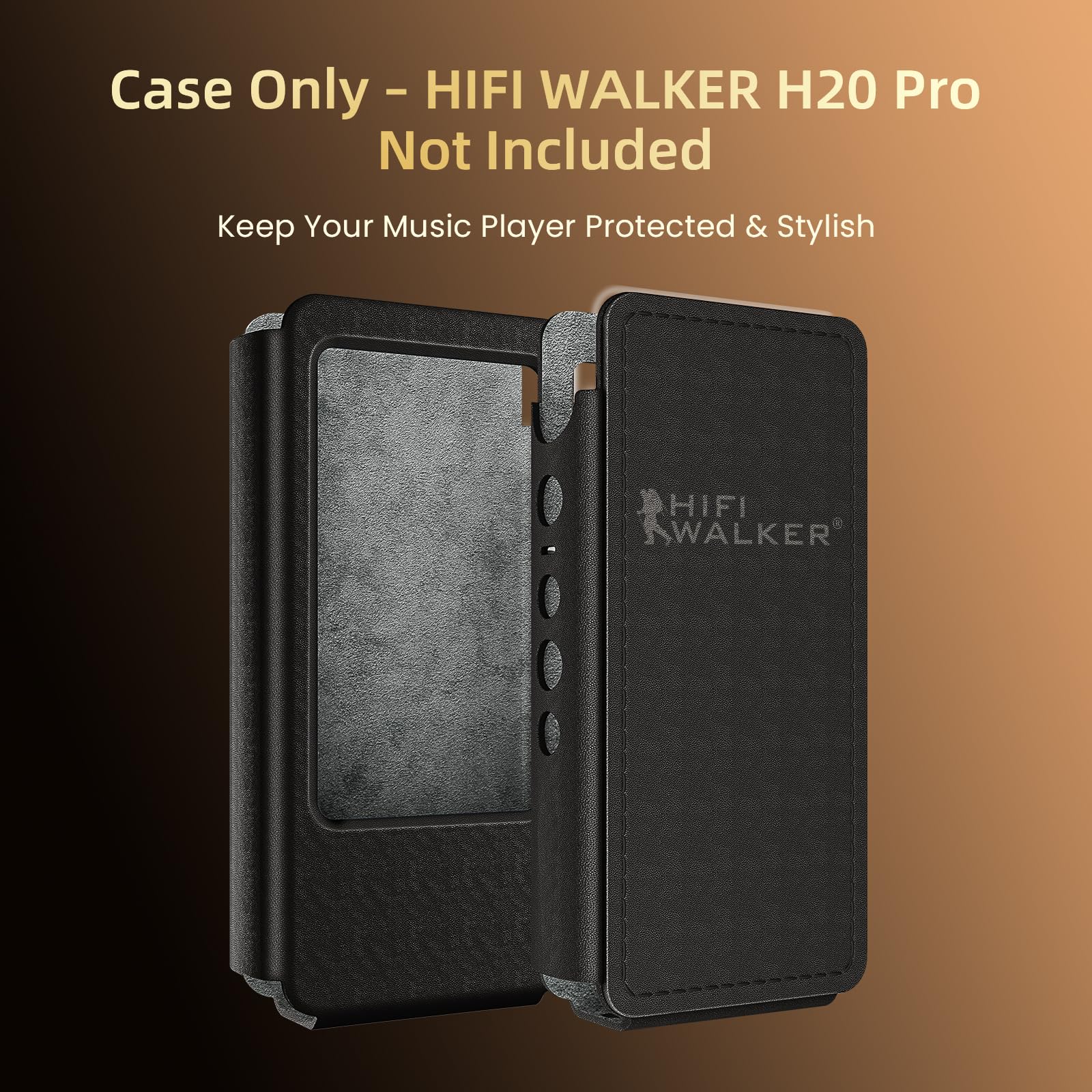 Étui de protection en cuir synthétique pour lecteur de musique Hi-Fi portable H20 Pro, résistant aux chocs et durable, noir