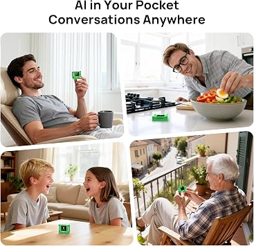 X-Origin AIPI-Lite AI Desktop Robot with Deep Conversations & Long Memory, Voice Cloning, GPT Model Access, AI Pocket Companion Customized Robot with Battery for Advisory Support (Green)