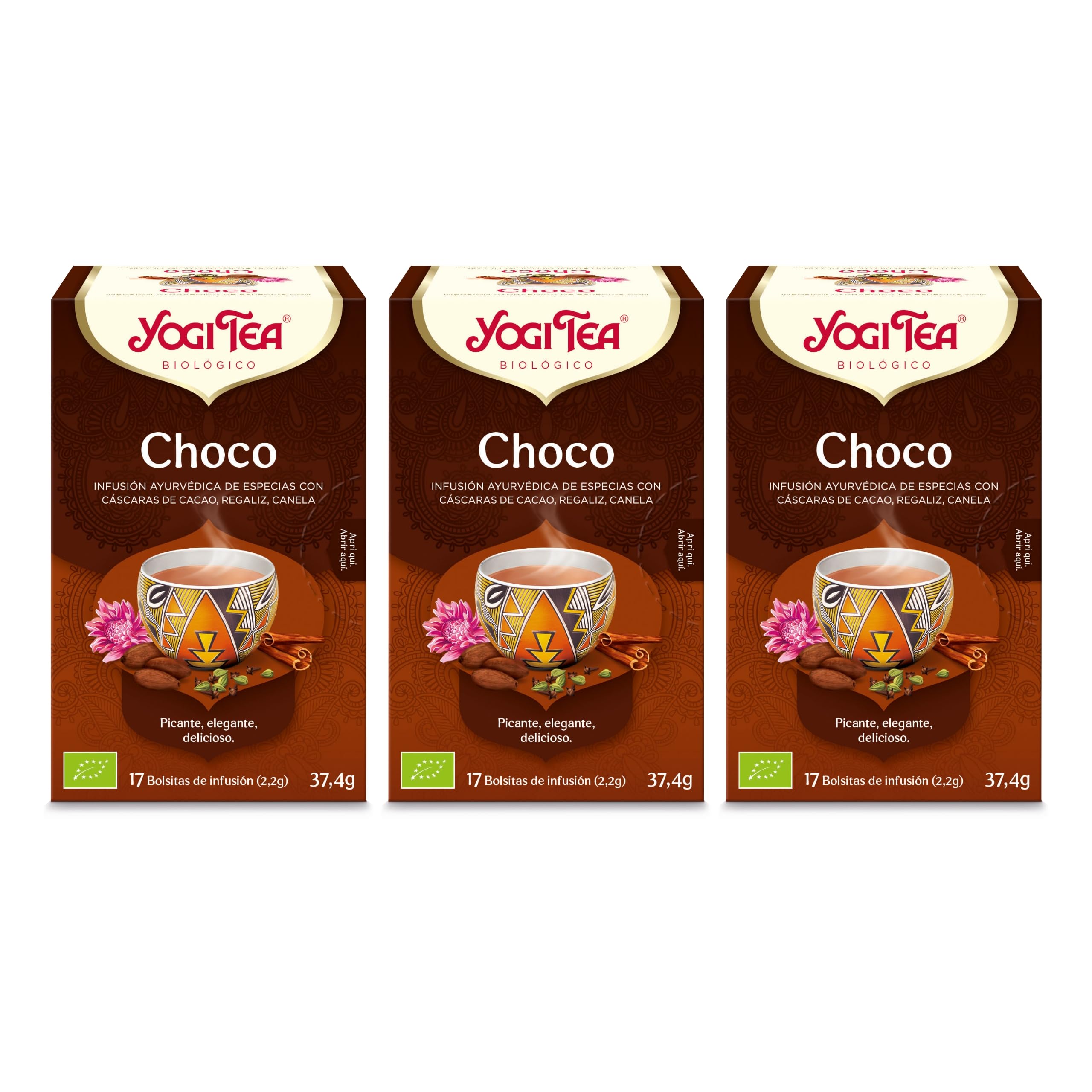 Yogi Tea Choco Infusión Ayurvédica Cacao Regaliz Canela Pack 3x17 bolsitas