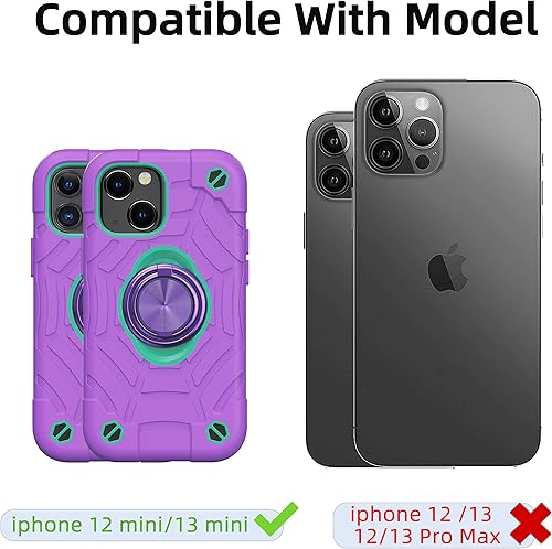 Miniatura 2 de KCJ Funda para iPhone 13 MiniiPhone 12 Mini con 2 protectores de pantalla + 1 protector de lente de cámara y soporte de silicona suave +