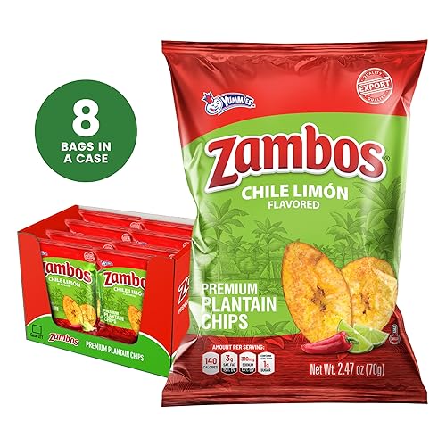 Miniatura 3 de Zambos Chips de plátano Chile Limon, 2.47 onzas (paquete de 8)