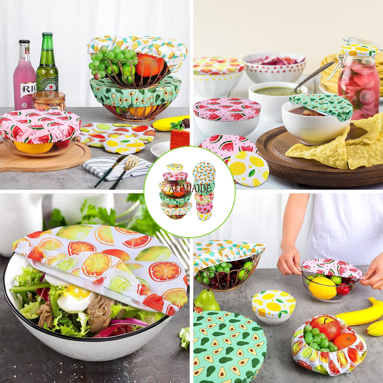 Lot De 5 Couvercles De Bol élastiques Réutilisables Et