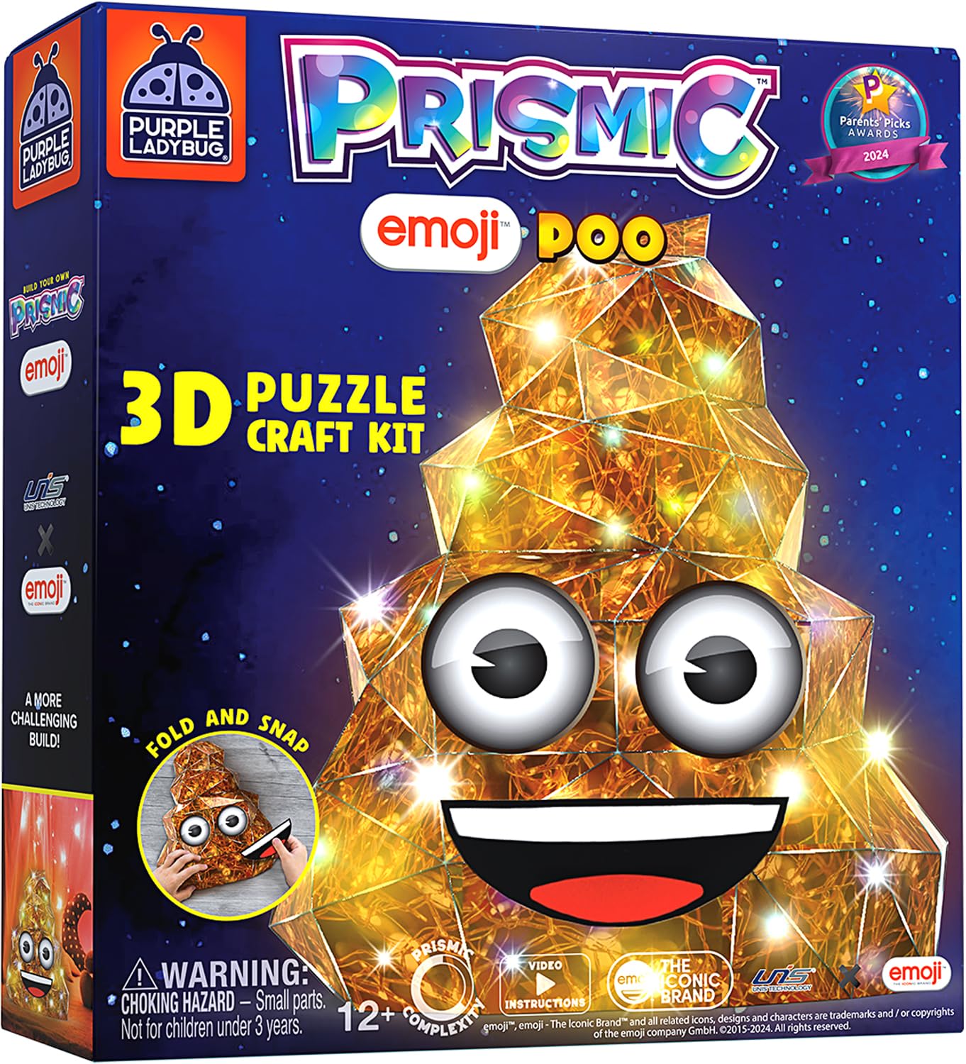 Amazon.com: PURPLE LADYBUG PRISMIC Emoji Poo 3D Puzzle Craft Kit