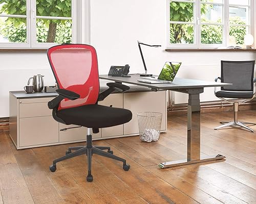 Miniatura 2 de Silla ergonómica de malla para oficina, con respaldo lumbar, giratoria, con ruedas, ejecutiva, con brazos y respaldo medio ajustable, para