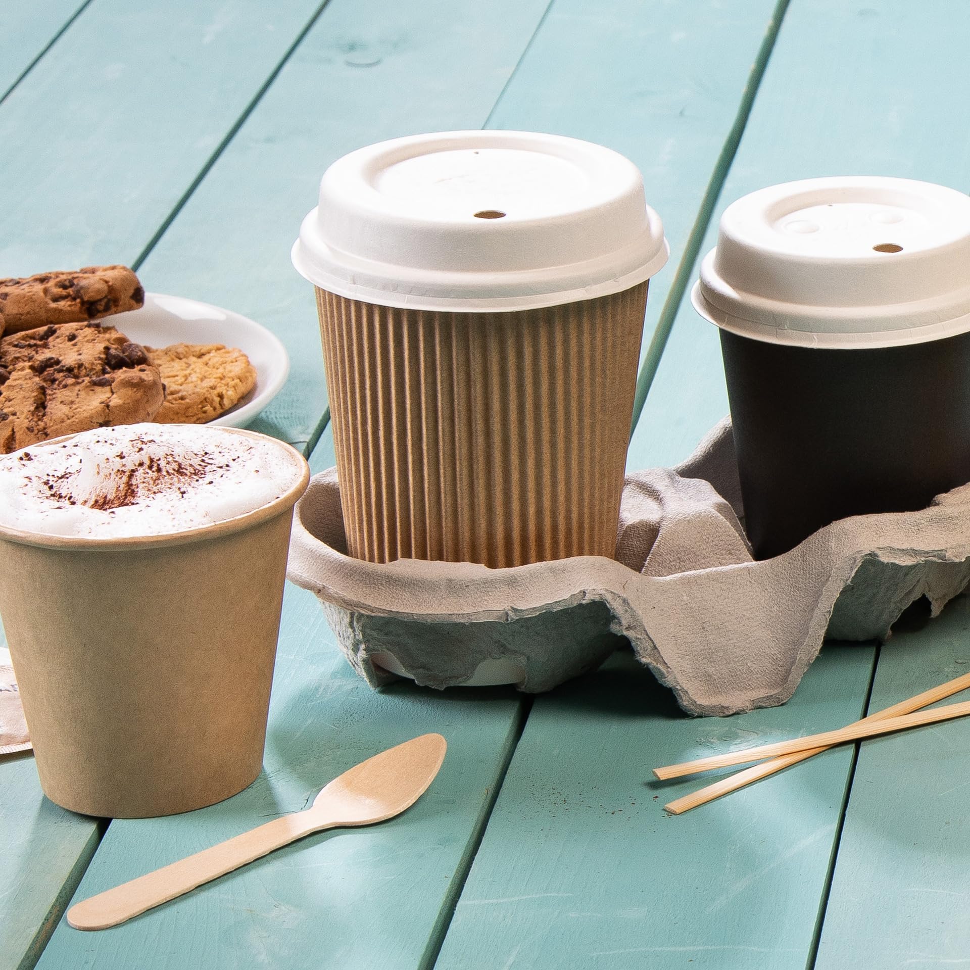 BIOZOYG Bicchieri di cartone 250 pezzi 250 ml / 10 oz, 90 mm - Bicchieri usa e getta per caffè - Bicchieri di cartone per bevande calde - Alternativa ai bicchieri di polistirolo, bicchieri di carta