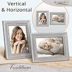Icona Bay - 5x7 (13x18 cm) Picture Frame - Ash Grey - Rustic Wood Pattern - Lightly Distressed Frame for Table Top Display or Wall Mount - Traditions Collection