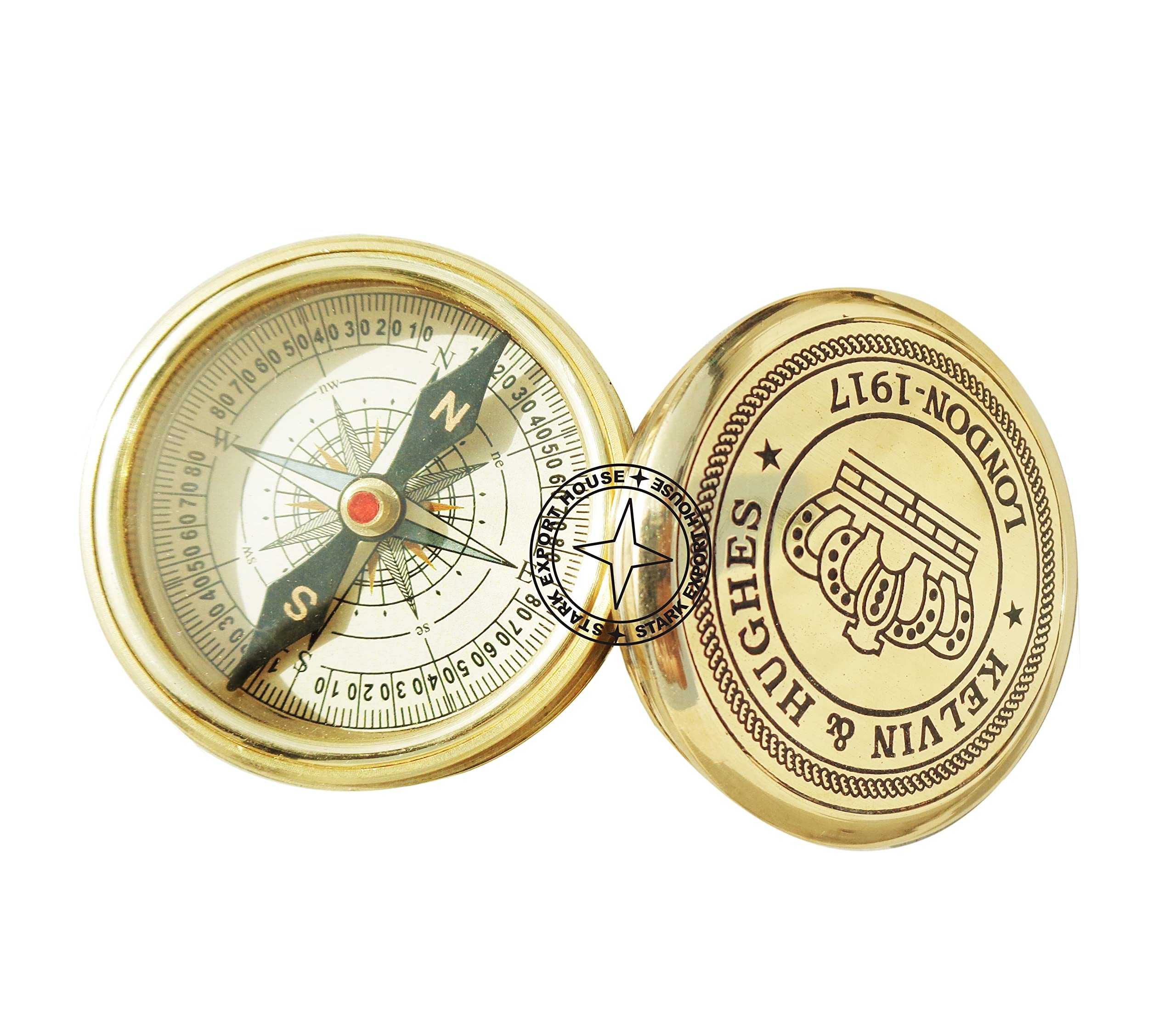 stark export house Marine Nautical Brass Compass Marine Pocket Compass 2 inch (IUOR)-picture-38