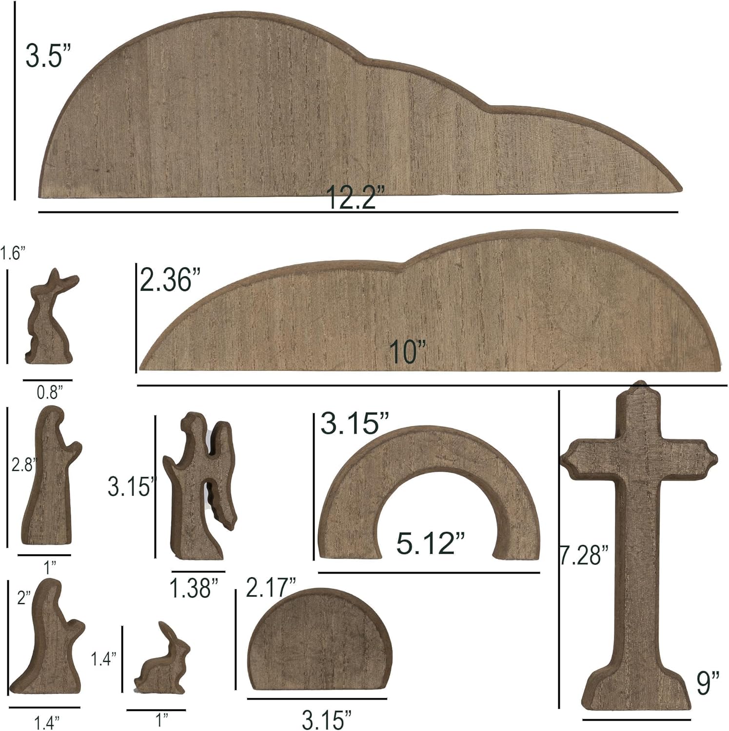 TW SHINE Empty Tomb Easter Scene and Cross Decoration, Wooden Christian Resurrection Scene Tray Set, Jesus Tomb Easter Decoration for Home Office Tabletop Religious Christian Gifts - Image 2