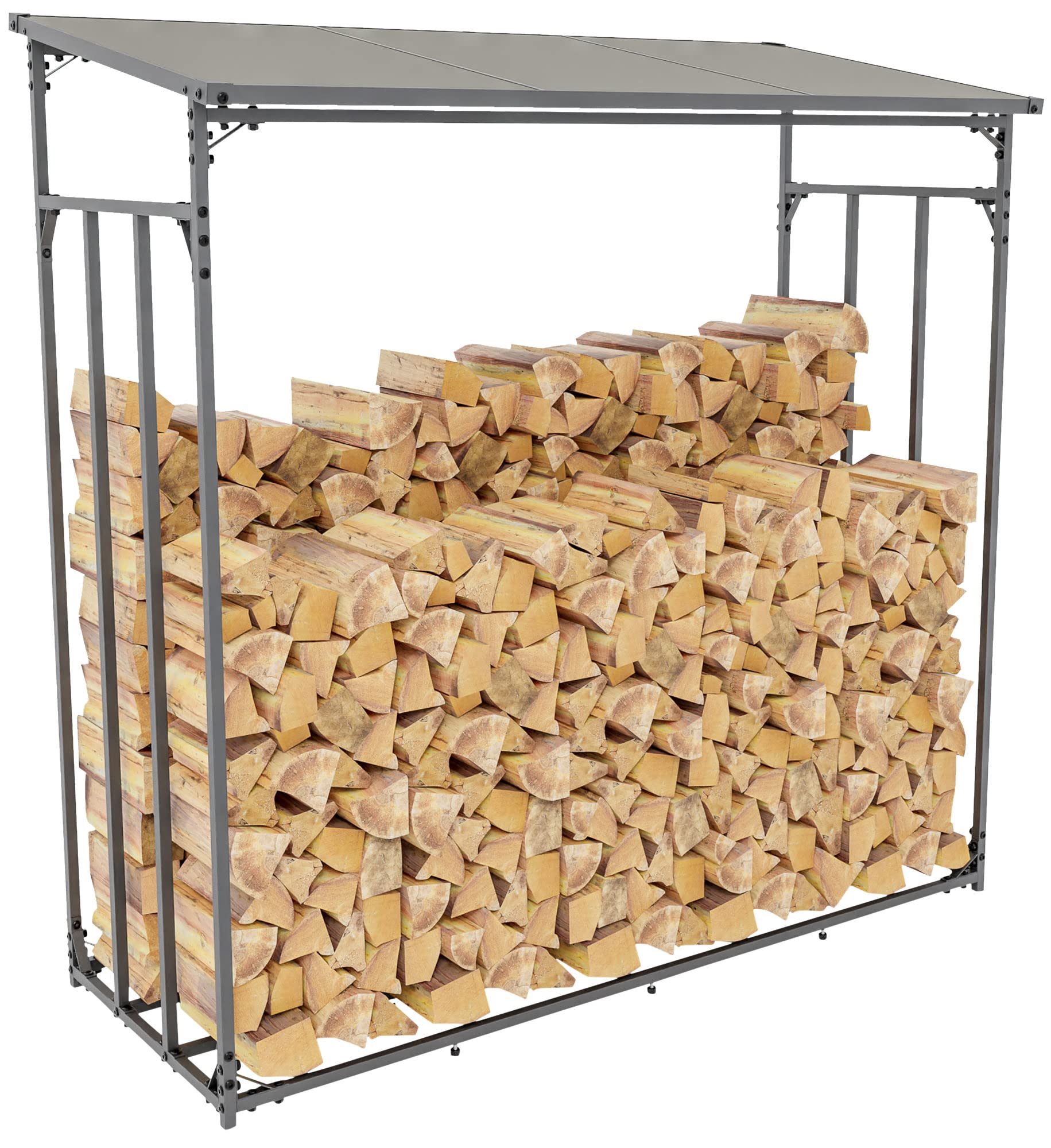 CLP Kaminholzunterstand Ruston Aluminium I Kaminholzregal Anthrazit I Holzlager Aus Aluminium I Feuerholzregal Für Außen, Größe:XL