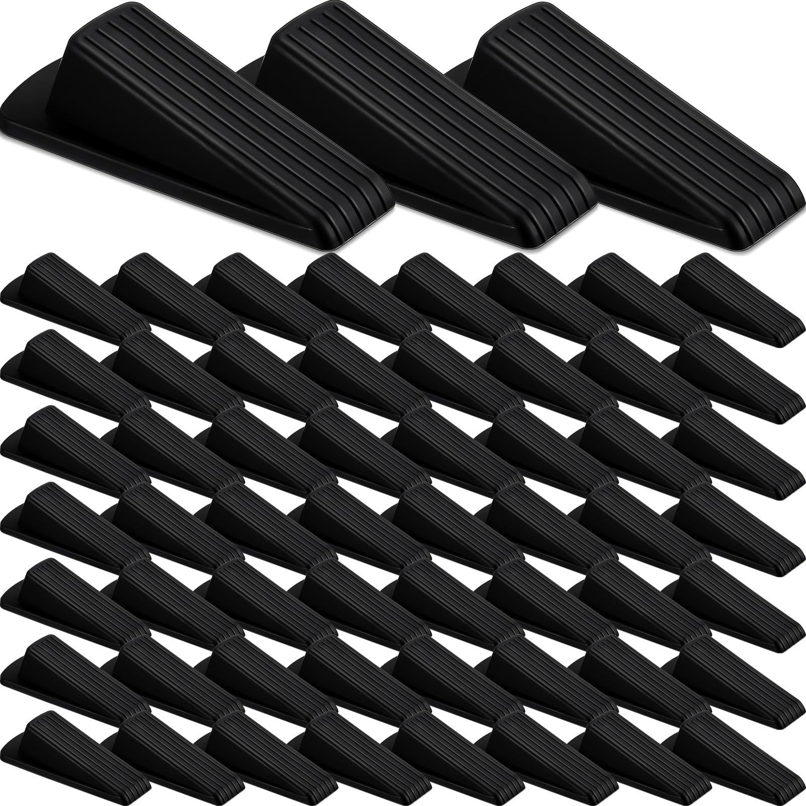 Frienda 60 Pcs Door Stoppers Bulk Rubber Stop Height up to 1.2 Inches Wedge Stopper for Heavy Duty Door Bottom Carpet Tile Concrete Wooden Floor (