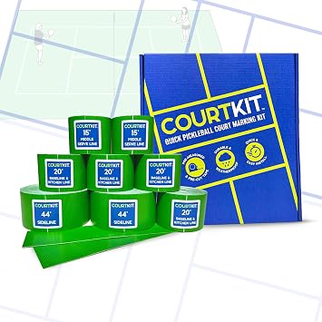 Pickleball Court Marking Kit | Pre-Measured Lines for Indoor/Outdoor Use | Pre-Measured & Pre-Cut, Ready-to-Apply Lines, Indoor & Outdoor Use, Waterproof, No Residue, Temporary or Permanent