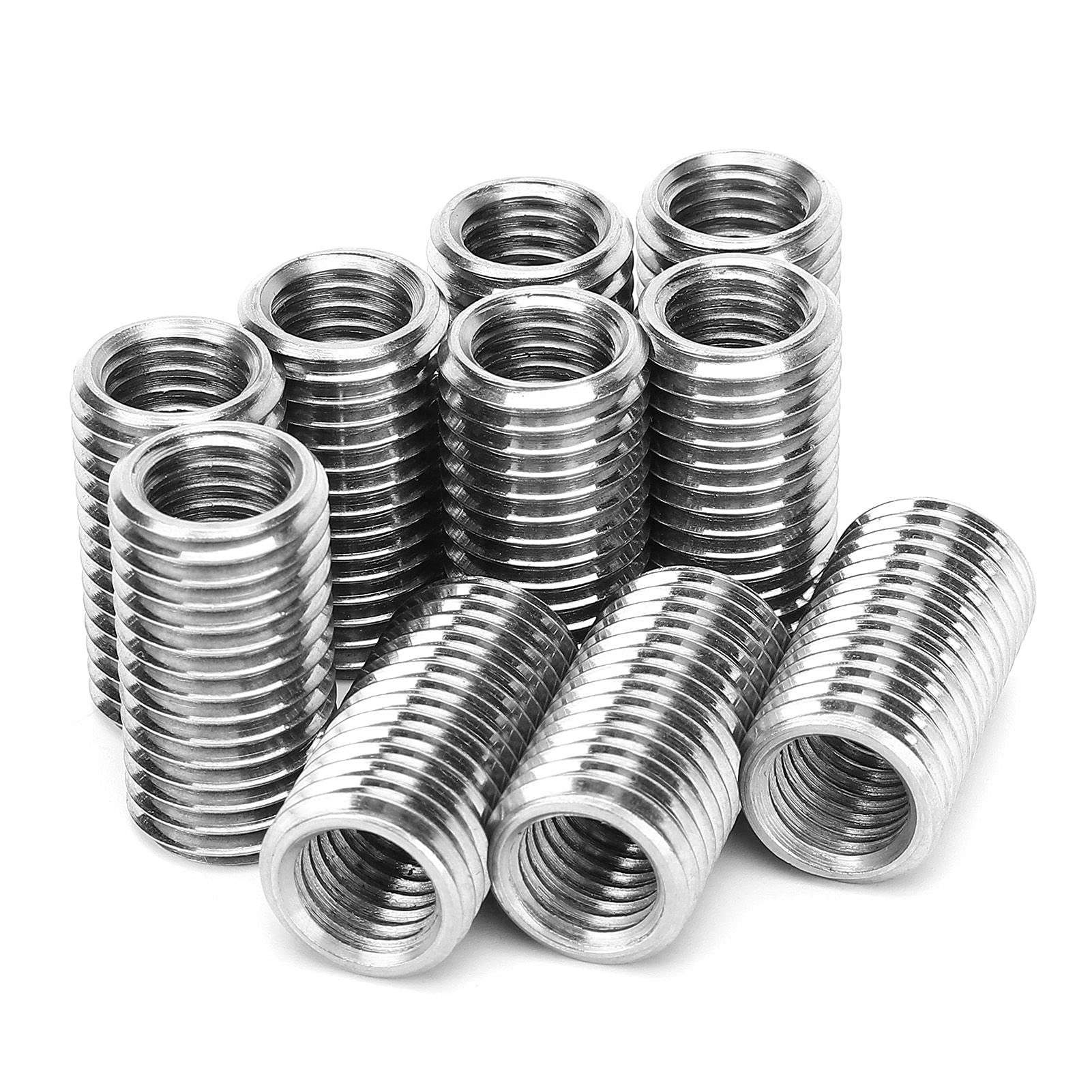 Kit de Inserción de Rosca de Tuerca de Reparación, Juego de Manguitos de Reparación de Acero Inoxidable, 10 Piezas para Aviación, Automóvil, Comunicación Electrónica, Rosca