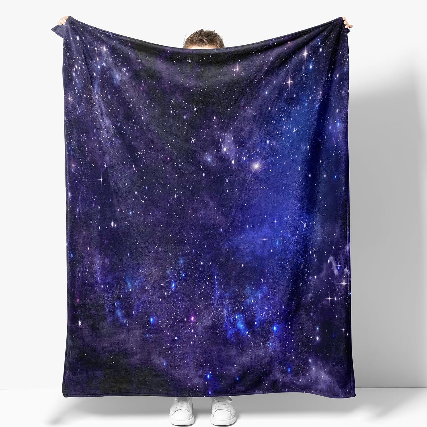 Galaxy Blanket Gifts for Boys Women Girls Birthday Christmas Valentine Presents Science Universe Outer Space Nebula Theme Decor Bedroom Living Room Couch Bed Sofa Soft Kids Adult Flannel Throw 60"x50" - Image 2