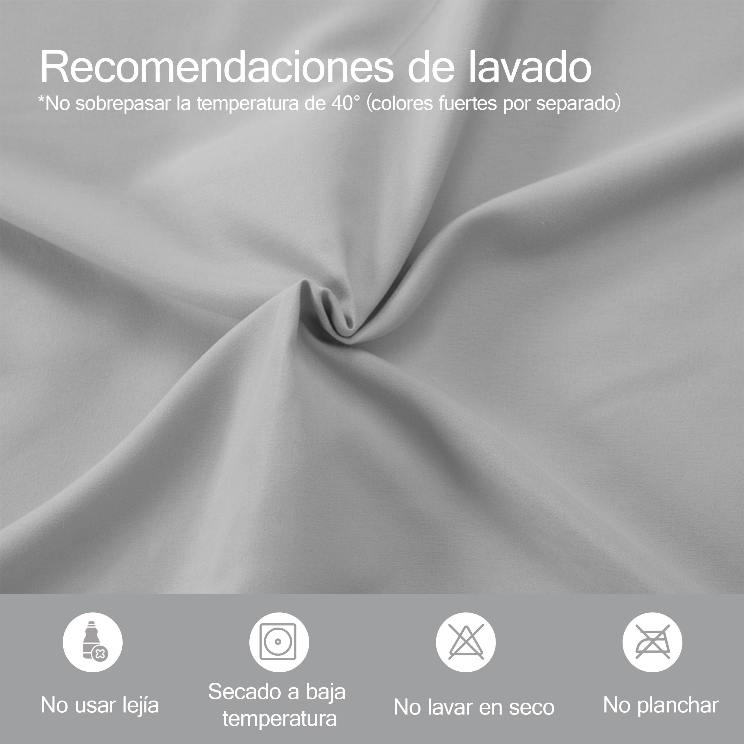 H HANSEL HOME Juego de Sábanas de Microfibra Cepillada, Sábana Bajera Ajustable Altura 30 cm, Encimera y Fundas de Almohada, para Cama 105cm, 3 Piezas 105x190/200cm - Gris Claro — view 7